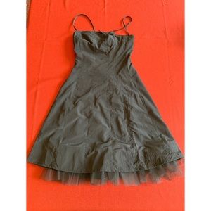 Black strappless full skirt cocktail dress, 6